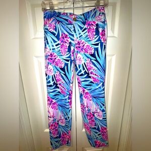 Lilly Pulitzer Kelly Knit Skinny Ankle Pants Mr Peacock Tweethearts SIZE 0 EUC